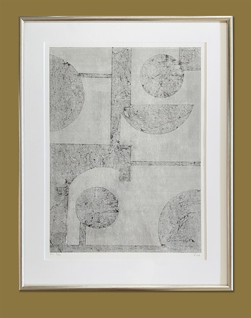 Signeret collografi af Pernille Calundan